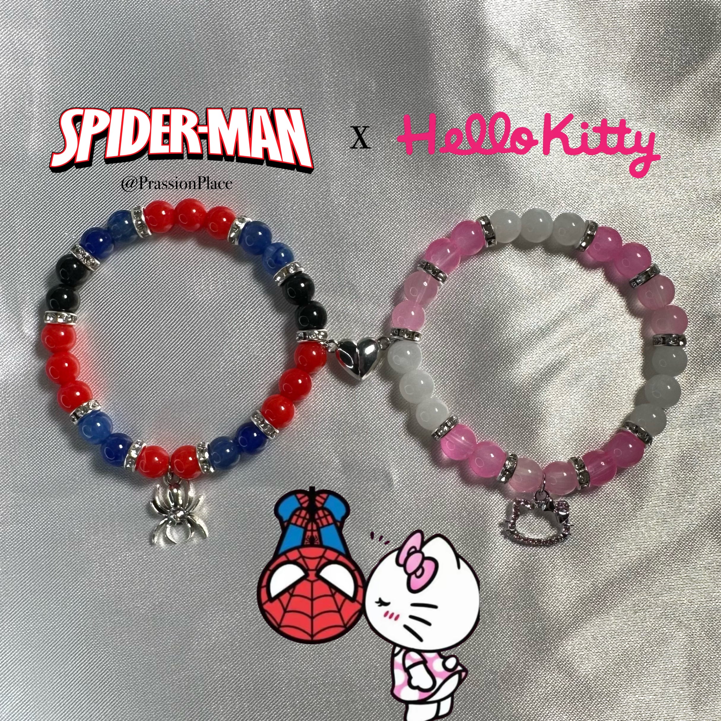 Spiderman and Hello Kitty Couple Bracelets – Heidy's Beauty